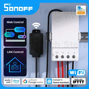SONOFF TH Pôvodu 16/20A Prepínač WiFi Smart Home Scény Diaľkový ovládač Teplota Vlhkosť Monitor Pre Alexa Asistent Google