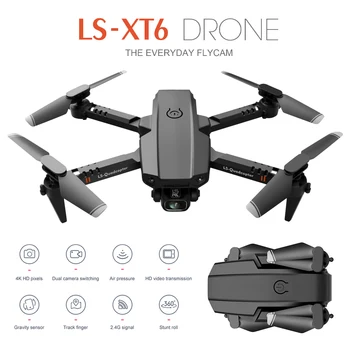 XT6 Mini Drone 4K 1080P HD Kamera WiFi Fpv Tlak Vzduchu, nadmorská Výška Podržte Skladacia Quadcopter RC Dron Dieťa Hračku Chlapci Darček