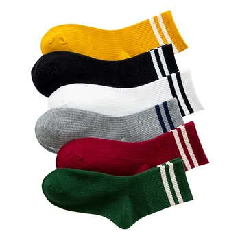 3 Páry Nové dámske Ponožky Japonský Multi-Farebné Pruhované Škole Štýl Jeseň Zimné dámske Bavlnené Ponožky