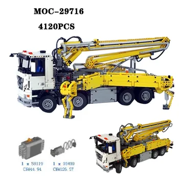 Klasické MOC-29716 stavebným Betónové Čerpadlo Truck Projektu 4120PCS Montáž a Montáž Dielov pre Dospelých a detských Hračiek Dary