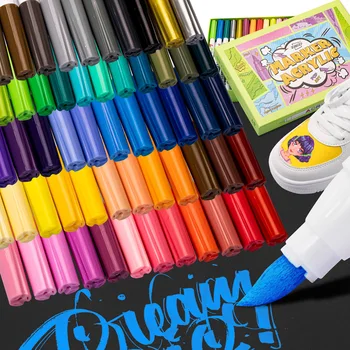 Multi Color Ružový Akryl Marker Pero Sada, Mäkké Hlavu Rýchle Sušenie,Nepremokavé Skladacia Farby, Ručne Maľované Graffiti Umenia Maľby Pero