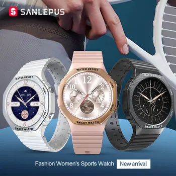 SANLEPUS Ženy Smartwatch Móda-vpred Dizajn Šport Smart Sledovať HD Full Screen 24 Hodín Monitorovania Zdravia Bluetooth Volá