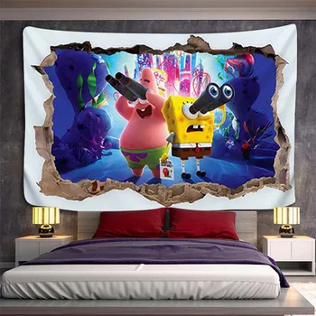 Domáce Dekorácie Príslušenstvo S-SpongeBobs Gobelín na Stenu Umenie Kawaii Izba Dekor Estetické Tapisérie Anime Headboards Textílie