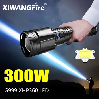 XIWANGFIRE G999 Výkonné LED Baterka USB Nabíjateľné Pochodeň Svetla Vysoký Výkon Taktické Svietidlo Dlhý Záber na Kempovanie Lov