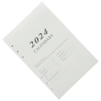 2024 anglický Program Stranu Knihy A5 Office Príslušenstvo Notebooky, Prenosné Plánovač poznámkový blok Denné Loose-leaf Vrecku