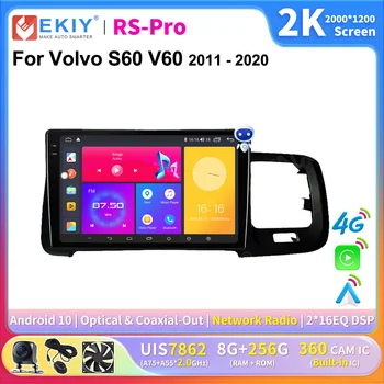 EKIY Android 2K Obrazovke Carplay Auto Stereo Pre Volvo S60, V60 na roky 2011-2020 autorádia Multimediálne Video Prehrávač, GPS Navigáciu 1 DIN 4G