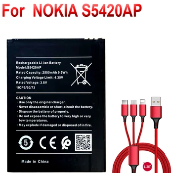 S5420AP 2500mAh 9.5 Wh Batérie pre NOKIA S5420AP Batéria +USB kábel