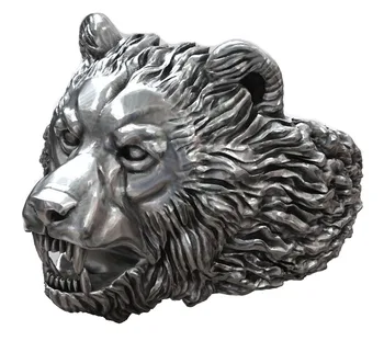 3D Baribal Wild American Black Bear Krúžok 925 Pevné Sterling Silver Black Gold Ring