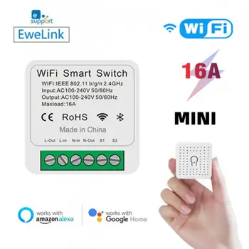 AUBESS EWeLink Wifi Smart Switch Mini 16A 2way Ovládanie Inteligentných Domov Istič Bezdrôtové Diaľkové Ovládanie Hlasom Alexa Domovská stránka Google