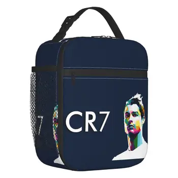 Vlastné CR7 Ronaldos Futbal Obed Taška Muži Ženy Chladnejšie Teplé Izolované Obed Box pre Dospelých Úrad Opakovane