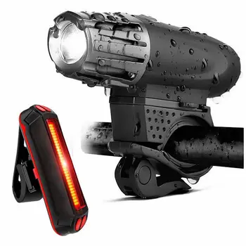 Bicykel Svetlá stropné Svetlá Predné A Zadné USB Nabíjateľné Svetlo na Bicykel Nastaviť Super Jasný Predné A Zadné Svietidlo LED Reflektor T