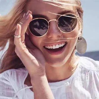 Luxusné retro Zrkadlo Značky Dizajnér slnečné Okuliare Ženy/Muži Klasické Okrúhle Slnečné Okuliare UV400 Oculos De Sol Gafas