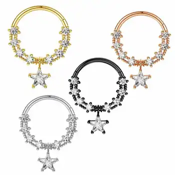 wholesales Crystal Septum šperky boody Piercing Klikateľné 16 G Nerezovej Ocele v Nose Piercing Krúžok Bradavky Klikateľné Šperky Telo Dait
