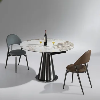 Moderný a minimalistický nehrdzavejúcej ocele base rock doska domácnosti jedálenský stôl