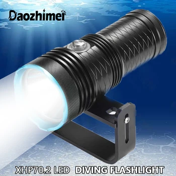 IPX8 Vodotesné LED Potápačská Baterka XHP70.2 Podvodné 100M Potápanie fotografia-Video Vonkajšie Taktické Potápanie LampTorch