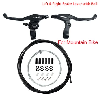 Zoom Cestnej Bike MTB Brzdové Páčky Nastavte Hliníkovej Zliatiny Black Požičovňa Rukoväť 4 Prsta Vľavo a Vpravo s Bell V Brzdy Kotúčové Brzdy