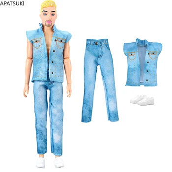 Móda, Film, Oblečenie, nastavený Pre Ken Chlapec Bábiky Modrá Top Nohavice Biele Topánky Oblečenie Pre Barbie, Priateľ Ken Príslušenstvo Deti Hračky