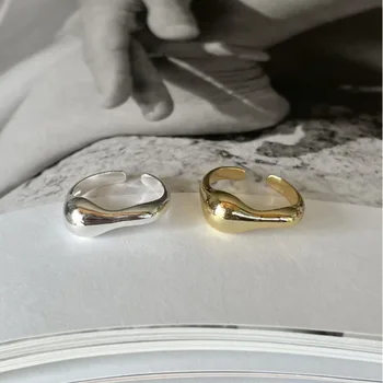 S'STEEL 925 Sterling Silver Nepravidelný Hladké Nastaviteľné Prstene Pre Ženy, Svadobné Trendy Produkty 2023 Príslušenstvo Šperky