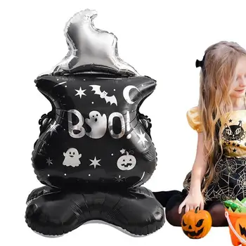 Halloween Fóliové Balóny, Dekorácie Mylar Veľké Samostatne Stojacich Balóny S Pevný Základ Ghost Čarodejnice Balóny Sporák A Ruky