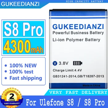 4300mAh GUKEEDIANZI Batérie Pre Ulefone S8 / S8 Pro S8Pro 5.3 palcový MTK6737 MTK6580 Mobilný Telefón Nabíjateľné Batérie + Nástroje