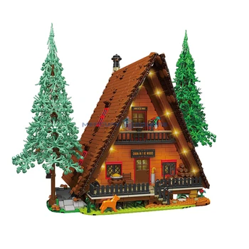 Drevo Kabína Modelu Stavebné Bloky MOC 16053 modulárnu Architektúru Domu Prírodného Lesa Zobraziť Tehly Hračka pre Deti Darček Chlapci Dievčatá