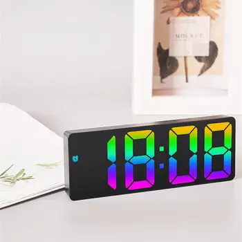 LED Digitálne Zrkadlo Budík Spánok Zobrazenie Času Nočné Svetlo Mini Desktop Clock Nabíjateľná Spálňa Nočné Hodiny Auto Hodinky