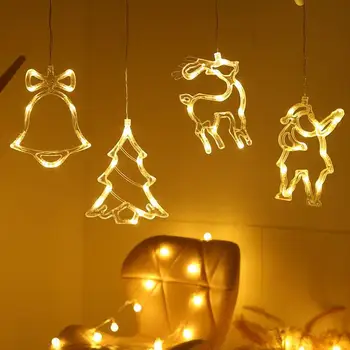 Vianočné Ozdoby Závesné LED Svetlá Spálne Dekorácie, Vianočné Dekorácie Domov Okno Sklenené Dekorácie Teplé Batérie