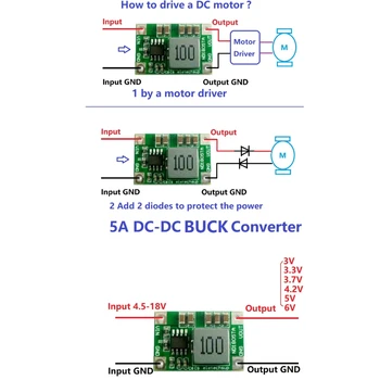 ND1805TA 5A DC Step-Down Buck Converter Modul 4.5 V-18V na 3V/3.3 V/3,7 V/4.2 V/5V/6V