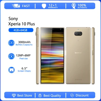 Sony Xperia 10 Plus I3213 I4213 Zrekonštruovaný-Originál, Odomknutý 4G 64GB 4GB RAM Android 12MPX 6.5
