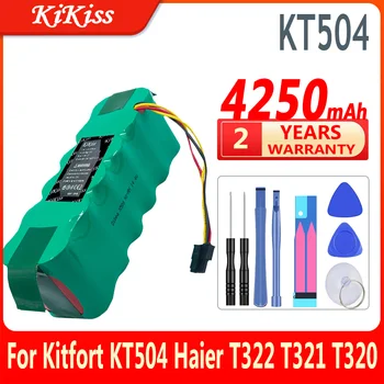 KiKiss 100% Novú Batériu KT 504 4250mAh pre Kitfort KT504 pre Haier T322 T321 T320 Panda X500 X580 X600 Ecovacs Zrkadlo CR120