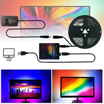 DIY Okolitého Svetla TV USB LED Pásy Lampa 5050 RGB Farebný Sen obrazovka Počítača Fantasy Podsvietenie Svetlo Pre vnútorné Dekoratívne