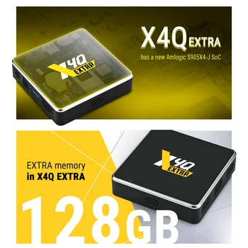 Ugoos X4Q Extra Android 11 Smart TV BoxAmlogic S905X4-J s veľkosťou 4 gb, 128 GB 2.4 G/5G Wifi BT5.0 1000M 4K Set-Top Box Dolby Vison Podporované
