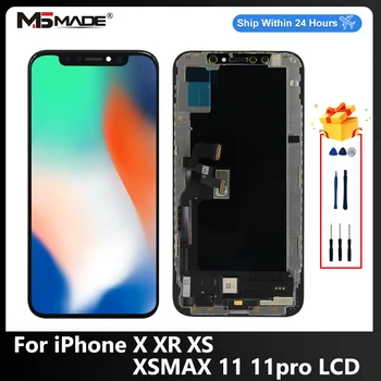 AAAAA OLED Pre iPhone X LCD XR XS MAX Obrazovke Incell Displej Dotykový Digitalizátorom. Výmena Za iPhone 11 Pro Max LCD 12 Pro Displej