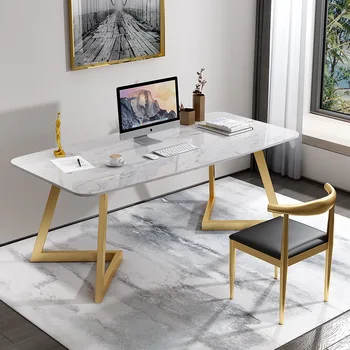 Jednoduché mramorový stôl, obdĺžnikový domáci počítač stôl