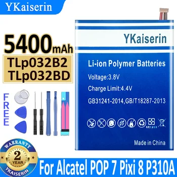 5400mAh YKaiserin Batérie TLp032B2 TLp032BD Pre Alcatel One Touch POP 7 POP7 Pixi 8 Pixi8 P310A Vysokou Kapacitou Bateria + Kód