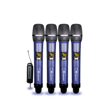 Prenosné UHF HIFI Nabíjateľná Prenosné 4 Kanály, Mikrofón, Bezdrôtový Mikrofón, Mikrofóny Karaoke