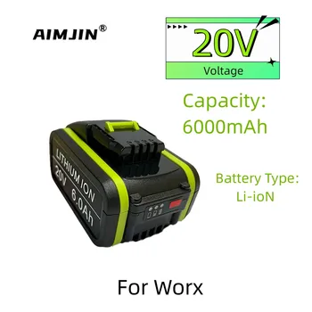 20V 6000mAh Powtree náhradné batérie WA3553/WA3551 pre Worx batérie nástroje WA3551 WA3572 WA3553 WX390 WA3551 WX176 WX178