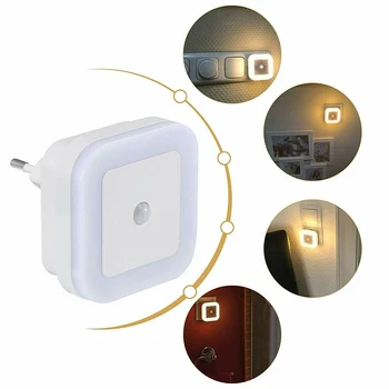 2/4pcs LED Nočné Svetlo Lampy EÚ Plug Senzorové Ovládanie Zásuvky Deň Noc Senzor Nástenné Lampy, Obývacia Izba, Spálňa, Schodisko, Dodávky