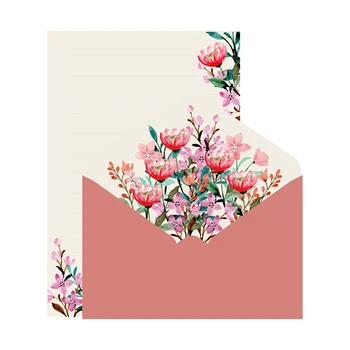 Vintage Kvetinový Svadobné Obálky s Listom Papiera Kawaii Pozvánka sprievodný List Padspaper Taška kórejský Stationery Office