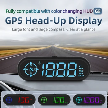 Auto Head Up Display G9 Hud Hodiny, Kompas, GPS Tachometer KMH MPH Tester Digitálny Merač Na Doske Počítača Automobilové Príslušenstvo