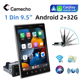 Camecho 1Din Auto Stereo Rádio 2G+32 G Carplay 9.5