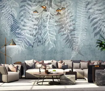 Vlastné abstraktných nástenná maľba nordic tropických rastlín listy tapety na obývacia izba, spálňa, TV joj, 3D stenu papier, domácich kutilov