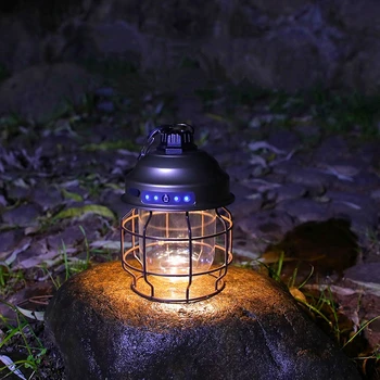 Prenosné Svietidlá Visí Vintage Kovové Lampy 3 V 1 Mäkké/Teplý/Príroda Svetlá LED Stan Svetlo Nabíjateľná Outdoor Camping Svietidla