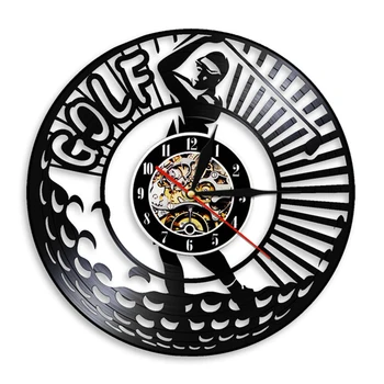 Profesionálny Golfový Hráč Prihlásiť Wall Art Golf Club Dekorácie, Nástenné Hodiny Golfista Golf Vinyl Nástenné Hodiny Golf Darčeky pre Mužov