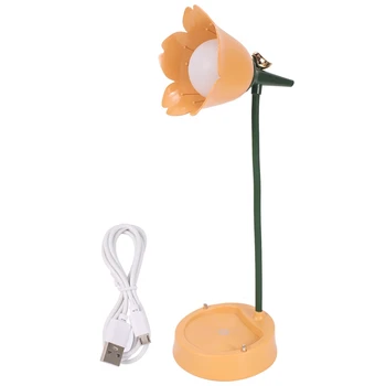 Kvet LED Stolná Lampa Študent Spálňa Osvetlenie Kontakt Ochrana Očí USB