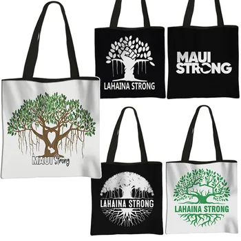 Maui Silné Nákupné Tašky Lahaina Banyan Tree Tote Bag Wildfire Úľavu Opakovane Prenosné Veľká Kapacita Vrecka Modliť Podporu Darček