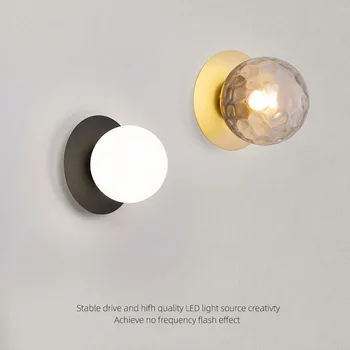 Moderné LED Nástenné Svietidlo Nordic sklenenú Guľu Nástenné svietidlo Chodby, Spálne, Nočné Lampy E27 na Výzdobu Osvetlenie