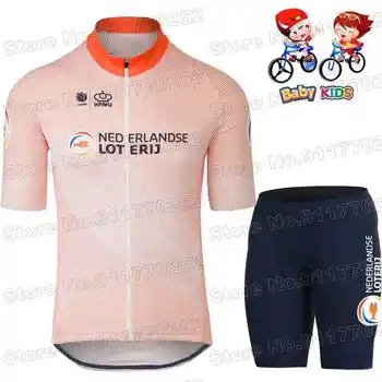2023 Deti Holandsko Národný Tím Cyklistika Dres Nastaviť Chlapci Dievčatá Majster Sveta Cyklistické Oblečenie Detí Cestnej Bike Košele Oblek