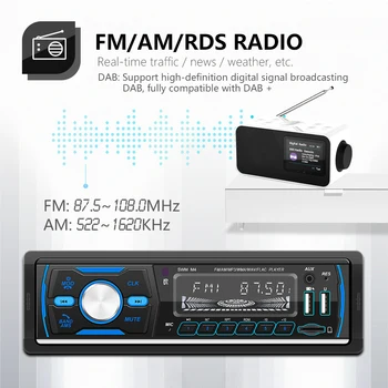 DAB+ MP3 Auto Hráč RDS AM FM Dual USB Strednej Multimediálne Bluetooth-kompatibilné Car Audio SD, AUX Stereo Audio Music USB Nabíjanie TF