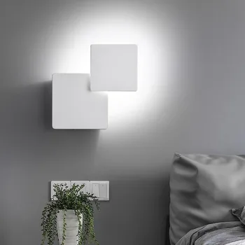 LED Stenové Svetlo Až Lampa Sconce Zariadenie Cube 360 stupeň otáčania nastaviteľný pre Vnútorné Vonkajšie Domov Záhrada